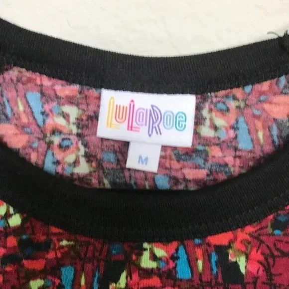 Lularoe Randy Multi Color Baseball T-shirt - Picture 2 of 3
